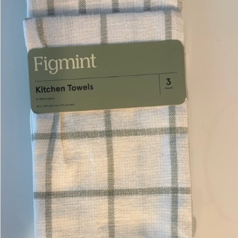 Figmint Plaid Kitchen Towels in White and Gray